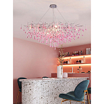 Люстра овальная с розовыми стеклянными подвесками в форме капель FAIRYTREE Light варинант исполнения - 3 | Loft Concept в Саратове
