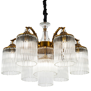 Подвесная люстра с плафонами с виде трубчатых хрустальных подвесок Cadice Chandelier 7