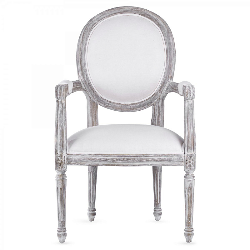 Стул REGENCY MEDALLION ARMCHAIR Avory Linen Дерево Серый ivory ( слоновая кость ) Стул REGENCY MEDALLION ARMCHAIR Avory Linen Дерево Серый ivory ( слоновая кость ) в Саратове | Loft Concept