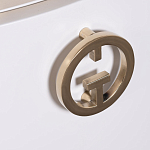 Тумбочка белая овальная с мраморной столешницей Thoroughbass варинант исполнения - 5 | Loft Concept в Саратове