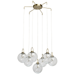 Люстра с 7-ю плафонами из прозрачного стекла в форме шара Orb Cascade  варинант исполнения - 2 | Loft Concept в Саратове