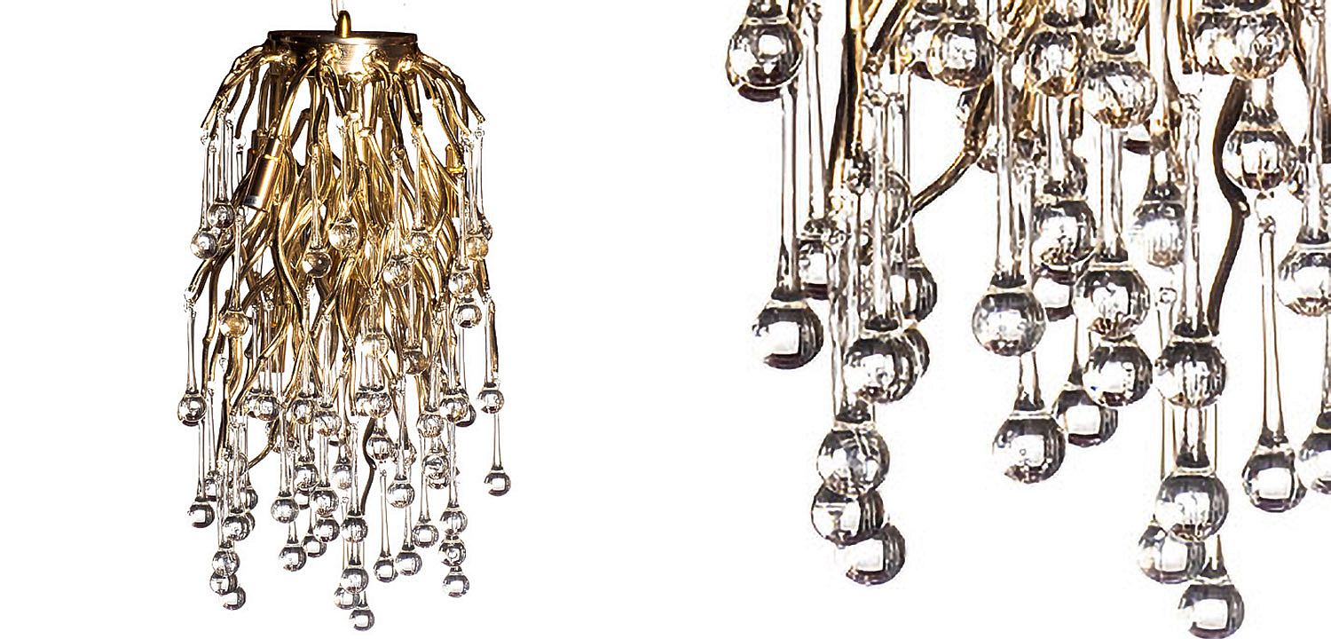 Подвесной светильник Droplet Gold Hanging Lamp Подвесной светильник Droplet Gold Hanging Lamp - Loft-Concept в Саратове