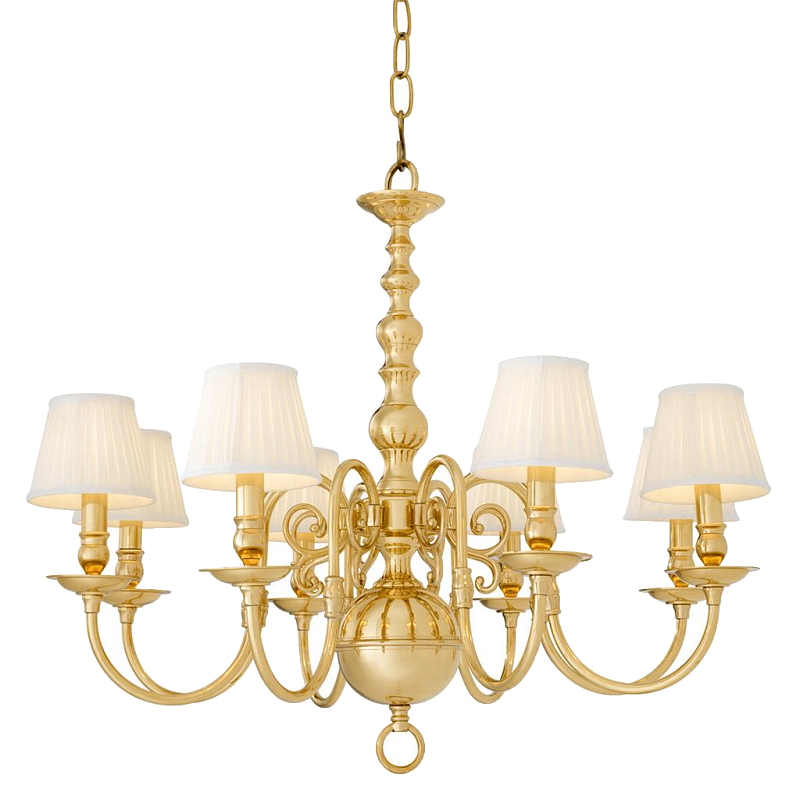 Люстра Eichholtz Chandelier Bourbon Brass Латунь Белый Черный в Саратове | Loft Concept 