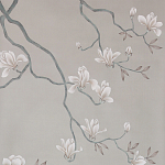 Обои ручная роспись Magnolia Canopy Original Colourway on Oyster Shell metallic silk варинант исполнения - 2 | Loft Concept в Саратове