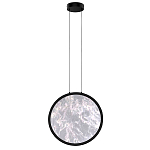 Светодиодный подвесной светильник круглой формы с металлической рамой черного цвета Marble Glow 47 варинант исполнения - 2 | Loft Concept в Саратове