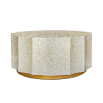 Стол кофейный с отделкой раковинами устриц Coastal Charm варинант исполнения - 1 | Loft Concept в Саратове