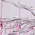 Люстра серебрянная с розовыми стеклянными подвесками в форме капель FAIRYTREE Light варинант исполнения - 6 | Loft Concept в Саратове