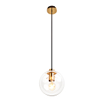 Подвесной светильник со стеклянным прозрачным плафоном в форме шара и золотыми металлическим акцентами 20 ClassiCon варинант исполнения - 2 | Loft Concept в Саратове