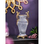 Ваза прозрачная с бронзовыми ручками в виде ангелов Eden Garden варинант исполнения - 2 | Loft Concept в Саратове