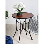 Столик приставной с круглой столешницей на металлическом черном основании Scenical Table варинант исполнения - 2 | Loft Concept в Саратове