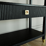 Стеллаж Elsa Dreams Black со стеклянными полками и ящиком варинант исполнения - 5 | Loft Concept в Саратове