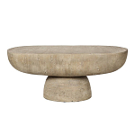 Столик кофейный кремового цвета с овальной столешницей и круглым основанием Cream Dalmen Table варинант исполнения - 1 | Loft Concept в Саратове