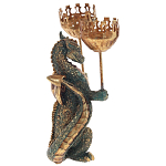 Подсвечник в виде дракона Dragon candlestick Gold Green варинант исполнения - 2 | Loft Concept в Саратове