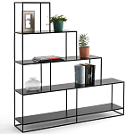 Ступенчатый стеллаж Menzie Steps Metal Rack Black варинант исполнения - 2 | Loft Concept в Саратове
