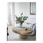 Столик кофейный кремового цвета с овальной столешницей и круглым основанием Cream Dalmen Table варинант исполнения - 6 | Loft Concept в Саратове