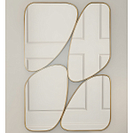 Зеркало в ассиметричной раме золотистого цвета Chaotic варинант исполнения - 2 | Loft Concept в Саратове