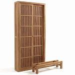 Шкаф из массива тика Okino Wood Cabinet варинант исполнения - 3 | Loft Concept в Саратове