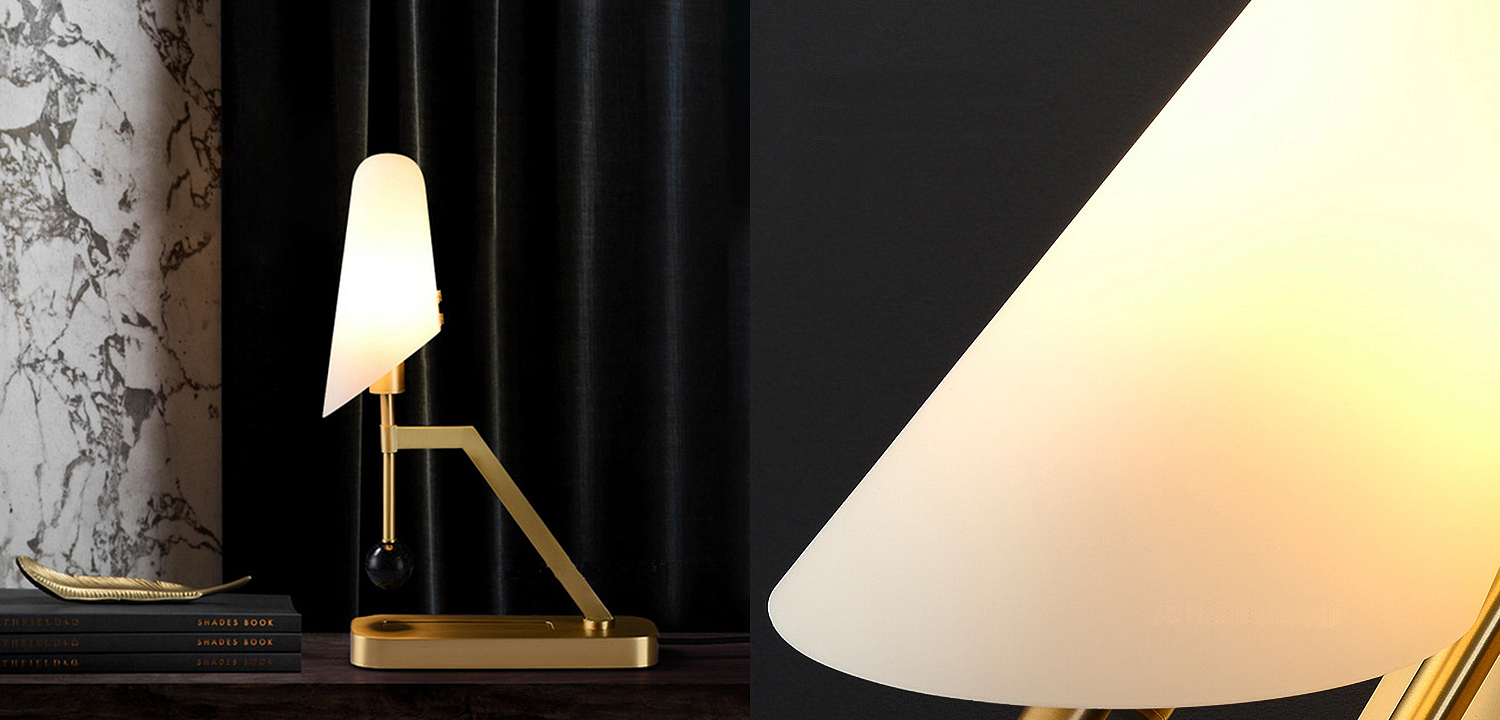Настольная лампа Gold table lamp with stone Настольная лампа Gold table lamp with stone - Loft-Concept в Саратове