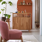 Кресло на деревянных ножках Olguin Pink Chair варинант исполнения - 6 | Loft Concept в Саратове