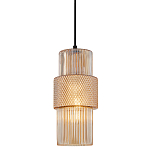 Подвесной светильник со стеклянным рифленым плафоном цилиндрической формы Eliara 13 варинант исполнения - 1 | Loft Concept в Саратове