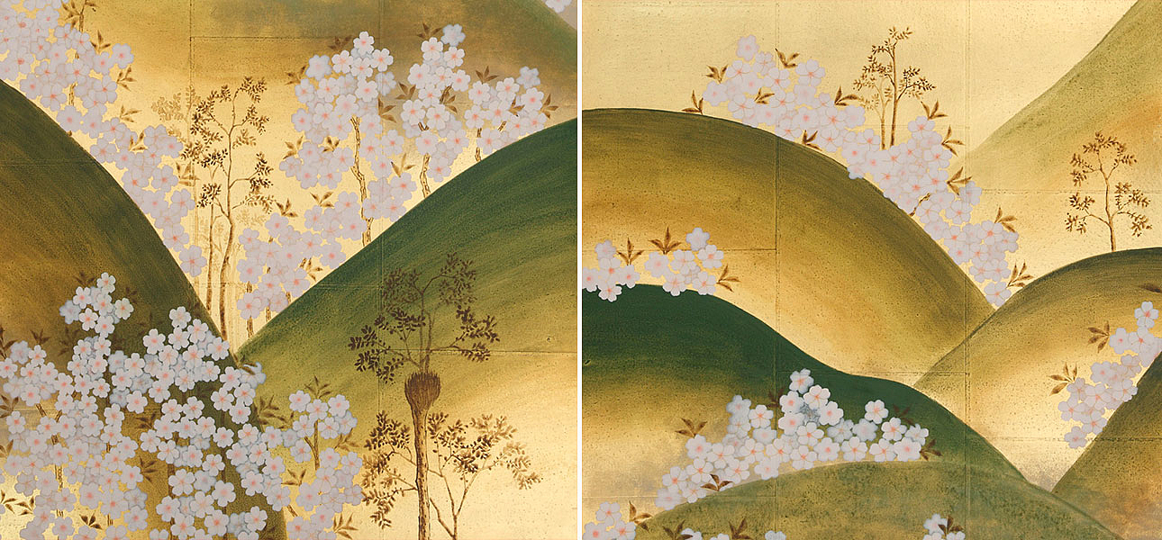 Обои ручная роспись Kiso Mountains Special Colourway on Deep Rich Gold gilded tea paper Обои ручная роспись Kiso Mountains Special Colourway on Deep Rich Gold gilded tea paper - Loft-Concept в Саратове