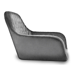 Стул с мягкой серой обивкой из велюра и подъемно-поворотным механизмом на черных колесиках Harper Gray варинант исполнения - 2 | Loft Concept в Саратове