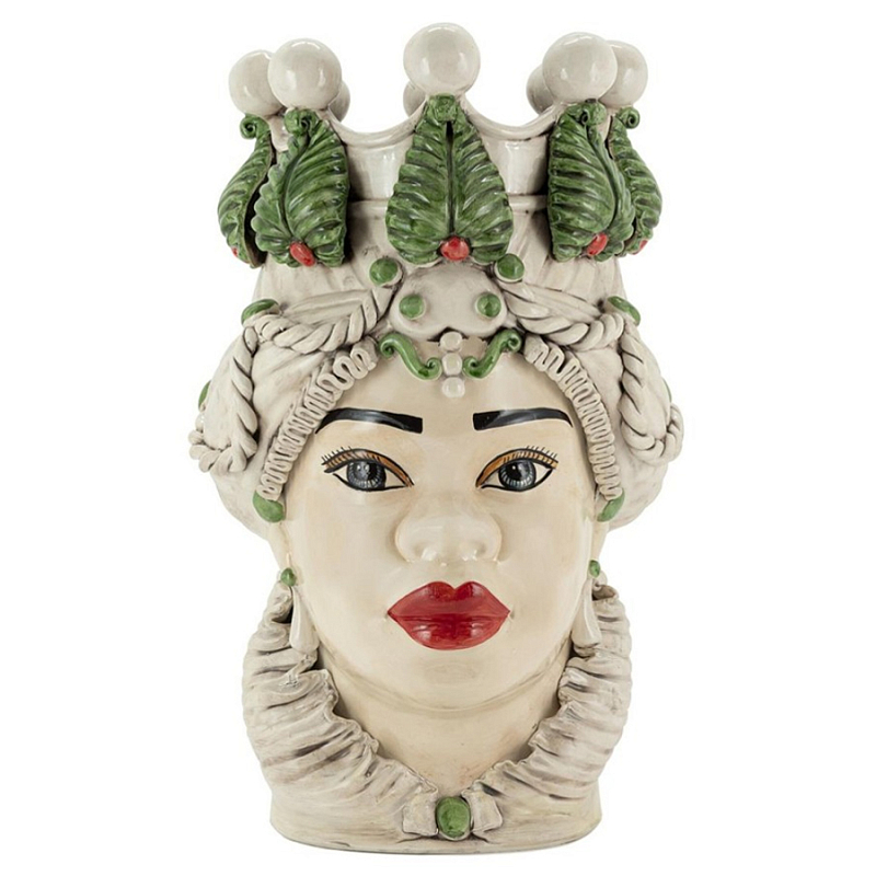 Ваза Vase Moro Lady Ltd Green Red Бежевый Зеленый Ваза Vase Moro Lady Ltd Green Red Бежевый Зеленый в Саратове | Loft Concept
