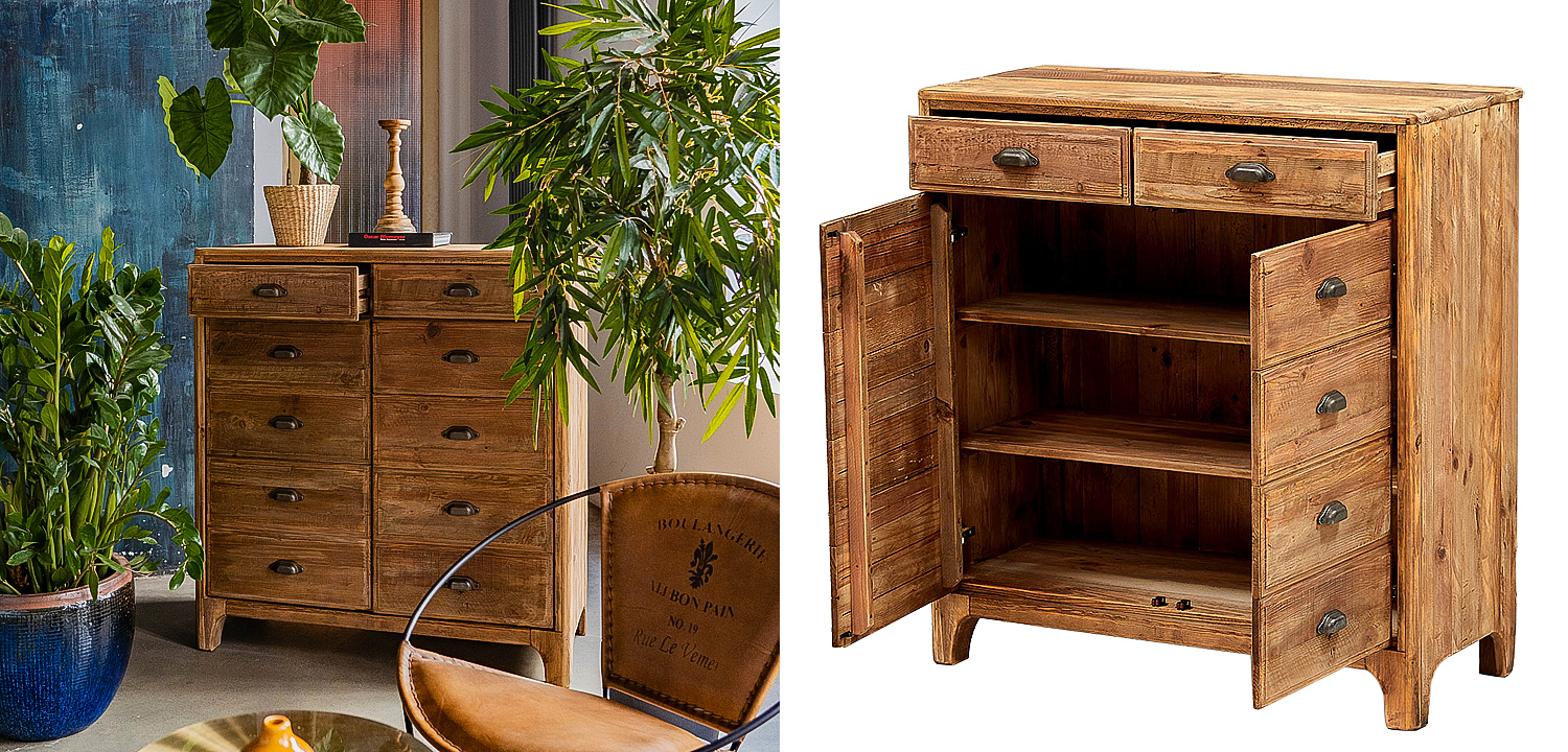 Комод из массива сосны в стиле лофт Pauley Loft Chest of Drawers Комод из массива сосны в стиле лофт Pauley Loft Chest of Drawers - Loft-Concept в Саратове