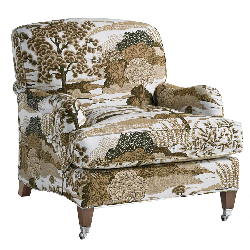 Кресло Trumann Club Chair Beige Landscape бежевый пейзах Бежевый Белый в Саратове | Loft Concept 