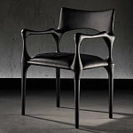 Стул дизайнерский с плетеным сидением Kronos Dining Chair Black варинант исполнения - 3 | Loft Concept в Саратове