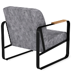 Кресло серый велюр с жесткими подлокотниками на полозьях Ashton варинант исполнения - 3 | Loft Concept в Саратове