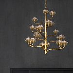 Люстра золотая в виде растения Golden Flower Glade варинант исполнения - 6 | Loft Concept в Саратове