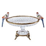 Чаша из прозрачного стекла с фигурками разноцветных попугаев на ободке 38 Eden Garden варинант исполнения - 1 | Loft Concept в Саратове