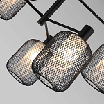 Люстра потолочная с абажурами из металлической сетки Loft Grid Pendant Gold варинант исполнения - 6 | Loft Concept в Саратове