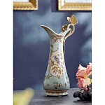 Кувшин с цветочным рисунком и бронзовой ручкой Blue Garden варинант исполнения - 2 | Loft Concept в Саратове