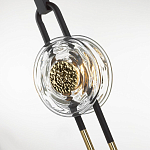 Подвесной светильник с черным основанием и золотистым декором Bruno варинант исполнения - 3 | Loft Concept в Саратове