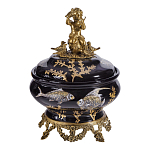 Шкатулка черного цвета с бронзовым ангелом Eden Garden варинант исполнения - 1 | Loft Concept в Саратове