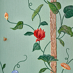 Обои с вышивкой ручной работы Floral Lattice Original colourway on wool sateen варинант исполнения - 2 | Loft Concept в Саратове