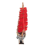 Декоративная модель деревянного парусника с красными парусами в подарочной упаковке With The low варинант исполнения - 2 | Loft Concept в Саратове