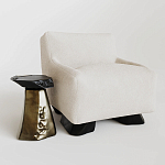 Кресло Cannes с мягкой обивкой букле молочного цвета  варинант исполнения - 2 | Loft Concept в Саратове