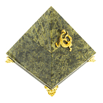 Шкатулка пирамида из натурального камня змеевик Stone Casket варинант исполнения - 1 | Loft Concept в Саратове