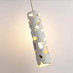 Подвесной светильник с цилиндрическим белым бетонным плафоном Terrazzo Light варинант исполнения - 5 | Loft Concept в Саратове