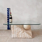 Дизайнерский журнальный стол в виде раковины с жемчужиной под прозрачной столешницей Fahin варинант исполнения - 3 | Loft Concept в Саратове