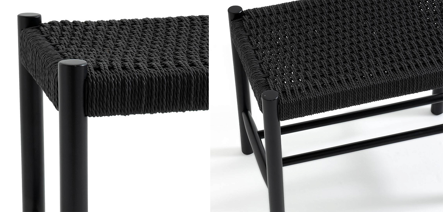 Банкетка Enzo Wicker Black Banquet mini Банкетка Enzo Wicker Black Banquet mini - Loft-Concept в Саратове