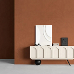 Дизайнерский комод с фактурным фасадом и чёрной ножкой в форме шара Samanta варинант исполнения - 2 | Loft Concept в Саратове