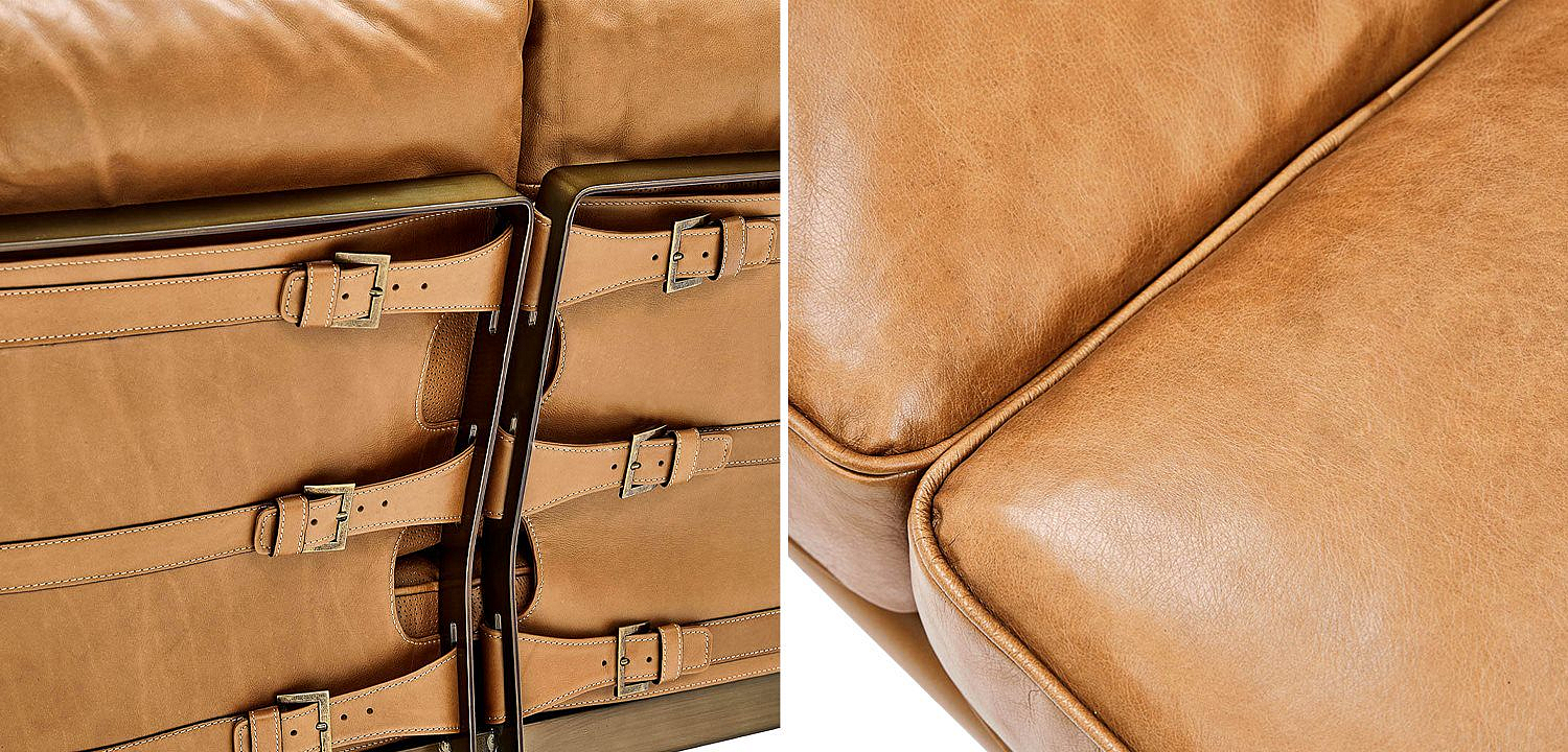 Диван кожаный Didier Beige Leather Sofa Диван кожаный Didier Beige Leather Sofa - Loft-Concept в Саратове