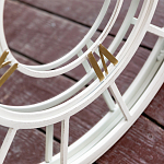 Зеркало настенное в белой металлической раме в виде часов Mirror Tower Clock варинант исполнения - 3 | Loft Concept в Саратове