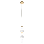 Подвесной светильник с белыми фигурными стеклянными элементами и бронзовыми вставками Высота 100 см Gabriel Scott Luna варинант исполнения - 4 | Loft Concept в Саратове