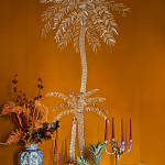 Обои с вышивкой ручной работы Deco Palms Original colourway on velvet 2 варинант исполнения - 2 | Loft Concept в Саратове