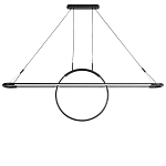 Светодиодная люстра Black LED Circle and Oval Lamp варинант исполнения - 2 | Loft Concept в Саратове